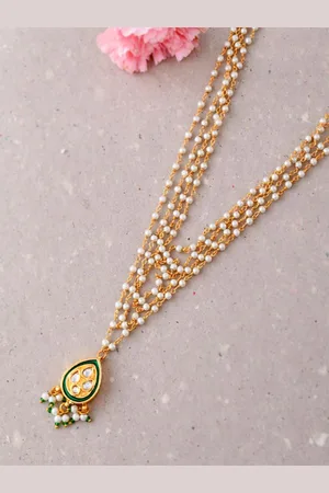 Dastoor Gold-Plated Stone Studded & Beaded Layered Necklace