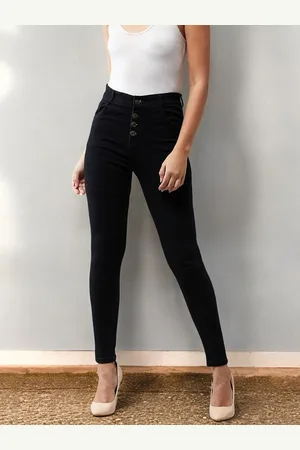 DOLCE CRUDO Women Skinny Fit High-Rise Heavy Fade Stretchable Jeans