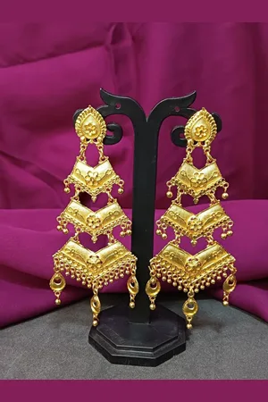Efulgenz Gold-Plated Contemporary Antique Drop Earrings