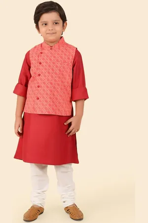 Fabindia Boys Ethnic Motifs Straight Kurta with Pyjamas