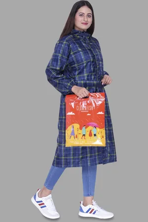 THE CLOWNFISH Dynamic Pro Checked Hooded Reflector Logo Reversible Waterproof Rain Jacket