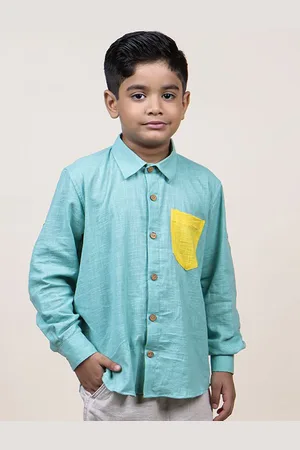 Jilmil Boys Spread Collar Solid Casual Shirt