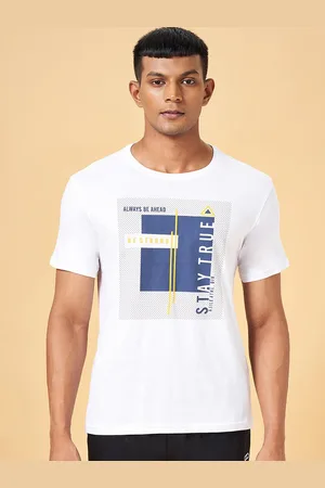 Pantaloons Typography Printed Round Neck Cotton Slim Fit Regular T-shirt