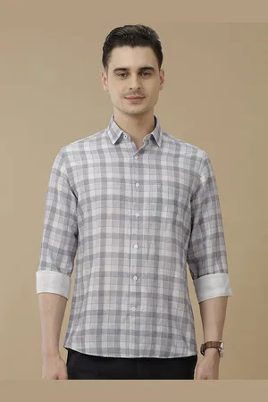 Linen Club Men Contemporary Slim Fit Opaque Checked Casual Shirt