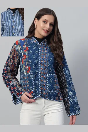 HANDICRAFT PALACE Women Floral Printed Cotton Casual Tailored Reversible Jacket