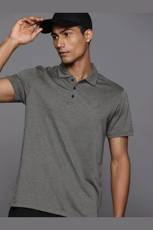 HRX Men Brand Logo Printed Rapid Dry Polo Collar T-shirt