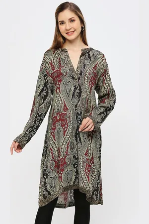 Cloth Haus India Abstract Printed Mandarin Collar A-Line Kurta