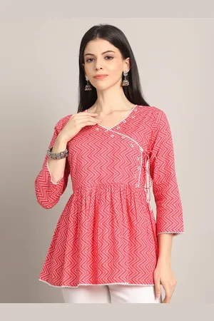 Rajnandini Floral Striped Ethnic Cotton Top