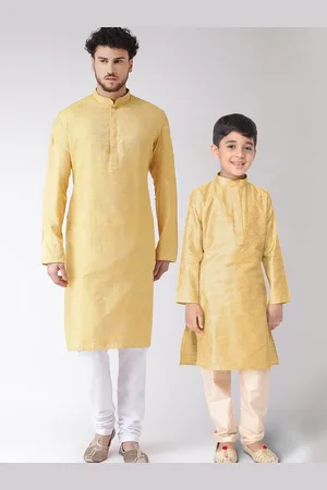 TABARD Boys Yellow Kurta with Churidar