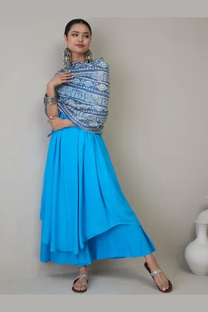 InWeave Women Panelled Kurta with Palazzos & With Dupatta
