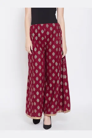 Castle Women Ethnic Motif Printed Flared Rayon Palazzos