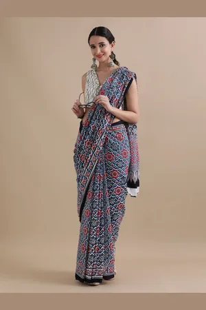 Jaipur Ethnic Motifs Printed Pure Cotton Saree
