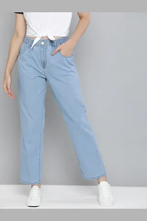 Mast & Harbour Women Blue Straight Fit High-Rise Stretchable Jeans