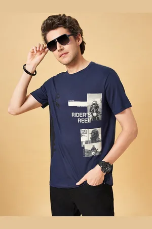 Pantaloons Typography Printed Round Neck Slim Fit Cotton T-shirt