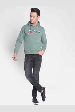 Crimsoune Club Typography Printed Hooded Pullover Sweatshirt