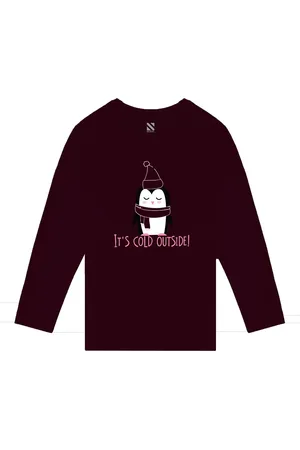 BAESD Girls Typography Cotton Round Neck Regular T-shirt