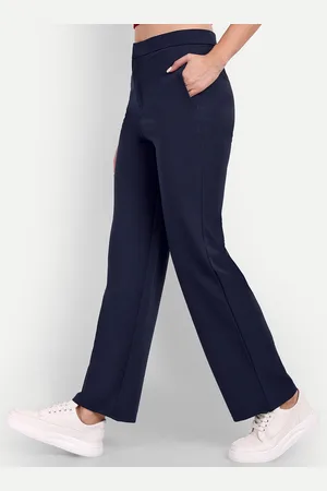 Broadstar Women Relaxed Straight Leg Straight Fit High-Rise Trousers