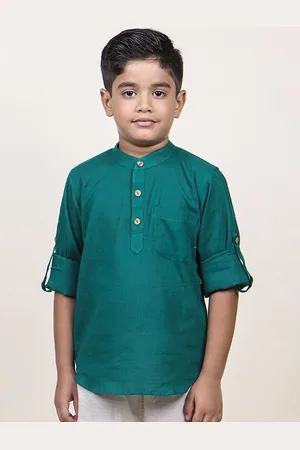 Jilmil Boys Band Collar Solid Casual Shirt