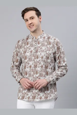 Majestic Pure Cotton Slim Fit Ethnic Motifs Printed Kurta