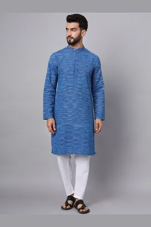Latest Chikan Garments Woven Design Mandarin Collar Straight Kurta