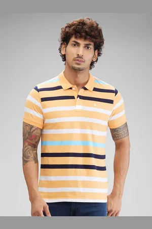 Parx Men Striped Polo Collar T-shirt