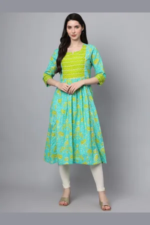 FABRIC FITOOR Floral Printed A-line Cotton Kurta