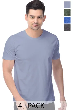 Color Capital Unisex Pack Of 4 Round Neck Short Sleeves Cotton T-shirts