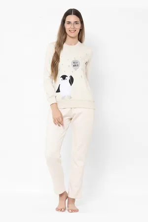 Sweet Dreams Women White Embroidered Tracksuit