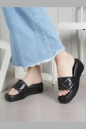 DressBerry Women Embellished Open Back Platform Mules