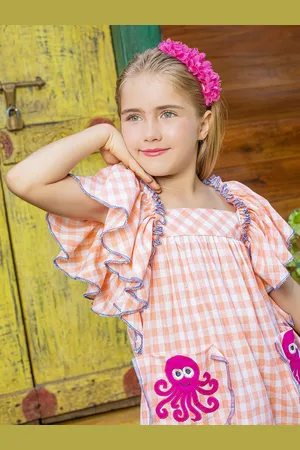 Jilmil Girls Checked Flared A-Line Dress