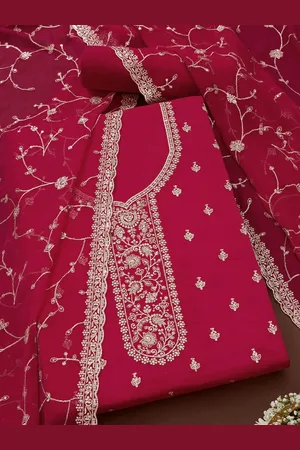 Soch Floral Embroidered Chinon Unstitched Dress Material