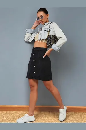 DOLCE CRUDO Women Denim A-Line Mini Skirt