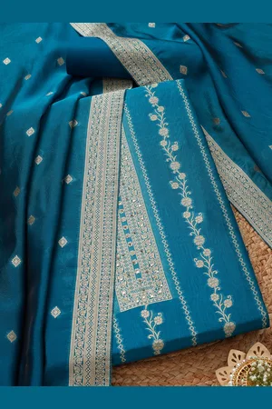 Soch Floral Woven Design Sequinned Organza Unstitched Dress Material