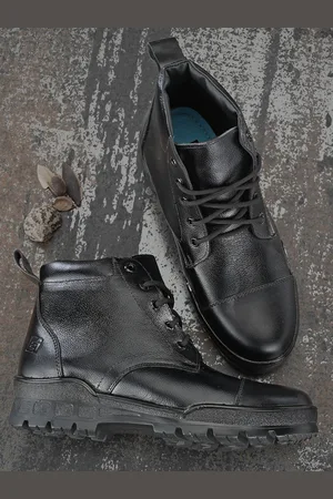 Eego Italy Black Lightweight Genuine Leather Regular Boots