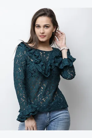 Cation Women Green Self Design Top