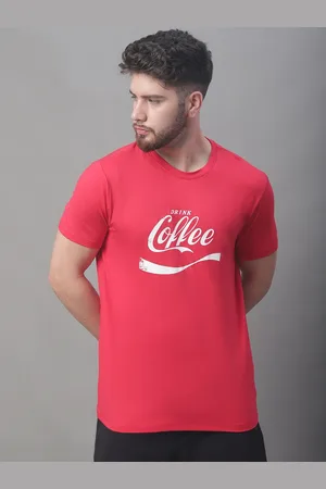 DOOR74 Typography Printed Cotton Loose Fit T-shirt