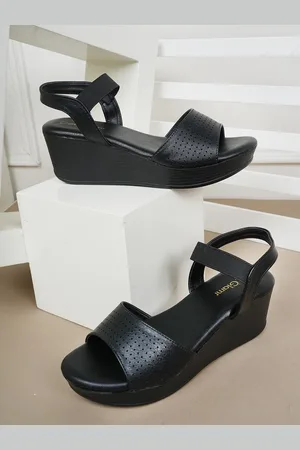 Get Glamr Women Wedge Sandals with Laser Cuts