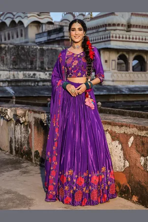 SCAKHI Printed Beads and Stones Ready to Wear Lehenga & Blouse With Dupatta