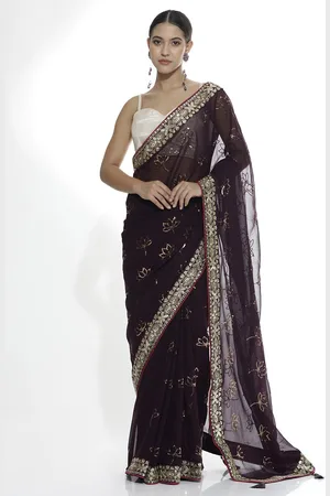 Jaipur Embellished Sequinned Pure Georgette Saree