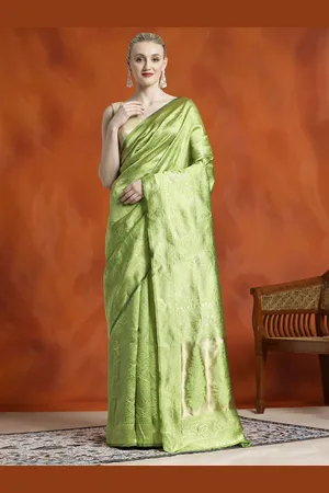 Jaipur Heavy Banarasi Zari Woven Silk Blend Saree