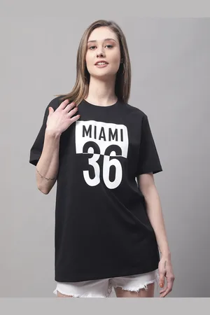 DOOR74 Women Typography Printed Round Neck Cotton Oversize T-shirt