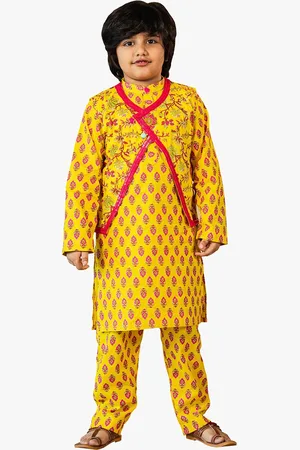 Jilmil Boys Ethnic Motifs Printed Pure Cotton Kurta & Pyjamas With Jacket
