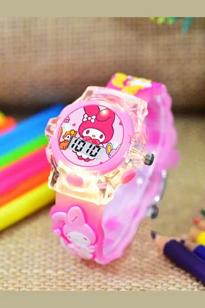 Shocknshop Kids-Girls Patterned Dial & Straps Digital Multi Function Watch 331 Melody Pink