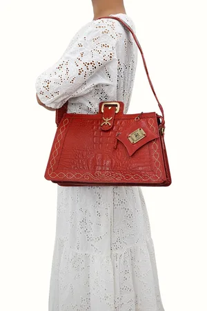 Hidesign Bedouin 03 Textured Leather Structured Shoulder Bag