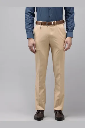 V Dot Men Textured Skinny Fit Formal Trousers