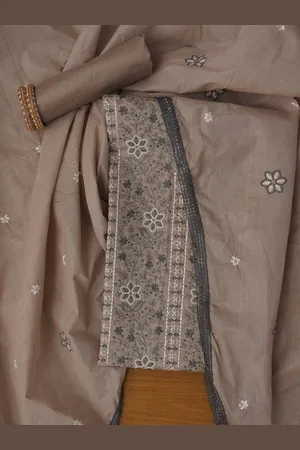 Jaipur Unstitched Embroidered Pure Cotton Dress Material With Dupatta