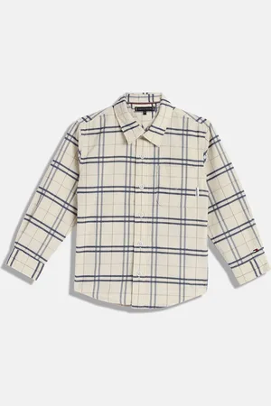 Tommy Hilfiger Boys Spread Collar Checked Cotton Casual Shirt