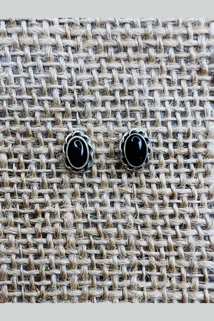 ARTE Sterling Silver Opal Syudded Contemporary Studs