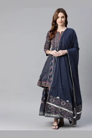 Kalini Ethnic Motifs Printed Gotta Patti Pure Cotton Kurti With Sharara & Dupatta