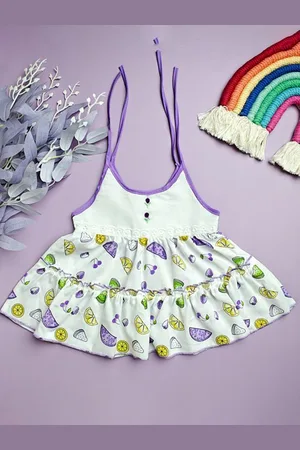Babywish Girls Cotton Floral Printed A-Line Dress